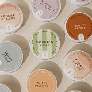 MORNING MUSE | Scented Candle | Tin 75 mL (Set of 6)